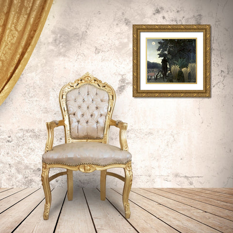The Snake Charmer Gold Ornate Wood Framed Art Print with Double Matting by Rousseau, Henri