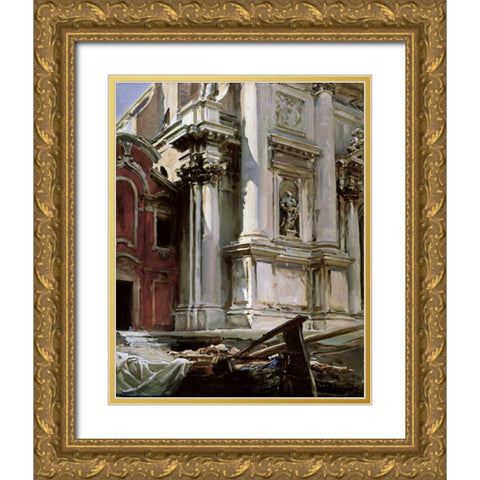 Church of San Stae, Venice Gold Ornate Wood Framed Art Print with Double Matting by Sargent, John Singer