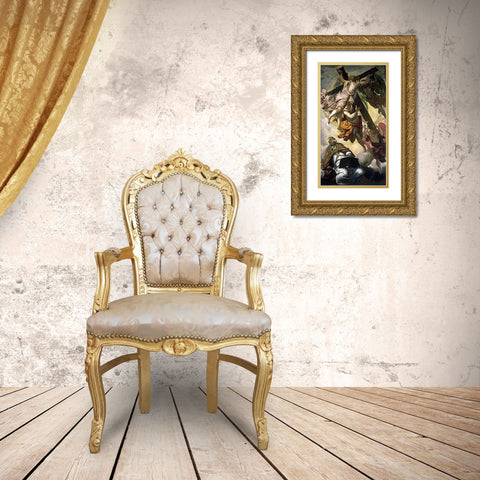 St. Peters Vision Gold Ornate Wood Framed Art Print with Double Matting by Tintoretto, Jacopo