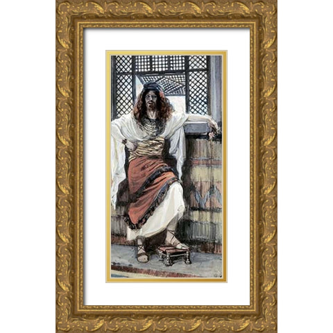 Absalom Gold Ornate Wood Framed Art Print with Double Matting by Tissot, James