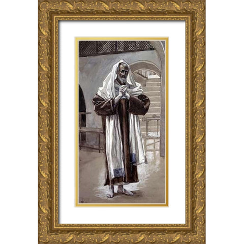 Andrew Gold Ornate Wood Framed Art Print with Double Matting by Tissot, James