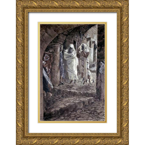 Apparition of The Dead In Jerusalem Gold Ornate Wood Framed Art Print with Double Matting by Tissot, James