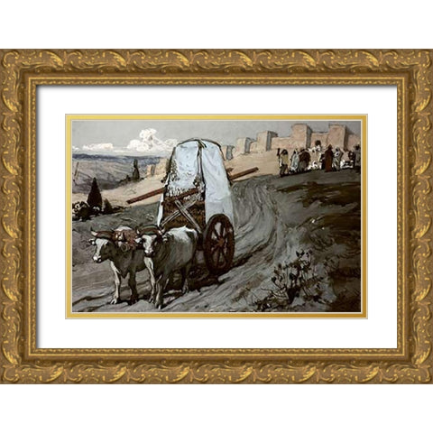 Ark Sent Away Gold Ornate Wood Framed Art Print with Double Matting by Tissot, James