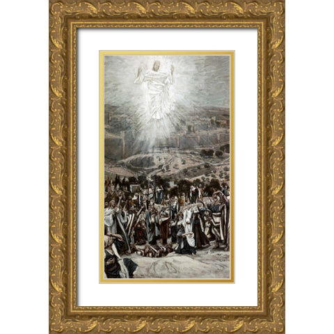 Ascension From The Mount of Olives Gold Ornate Wood Framed Art Print with Double Matting by Tissot, James Jacques