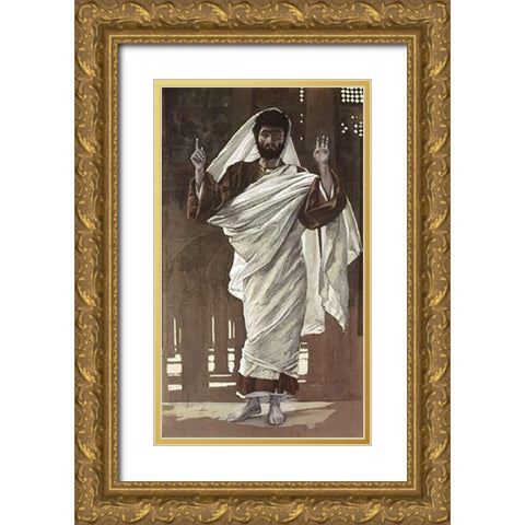 Bartholomew Gold Ornate Wood Framed Art Print with Double Matting by Tissot, James