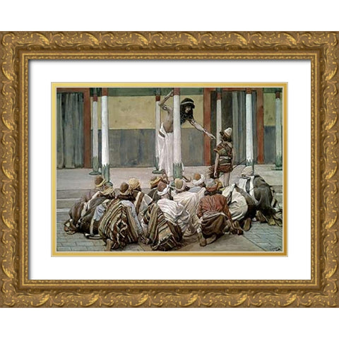 Brothers of Joseph Gold Ornate Wood Framed Art Print with Double Matting by Tissot, James