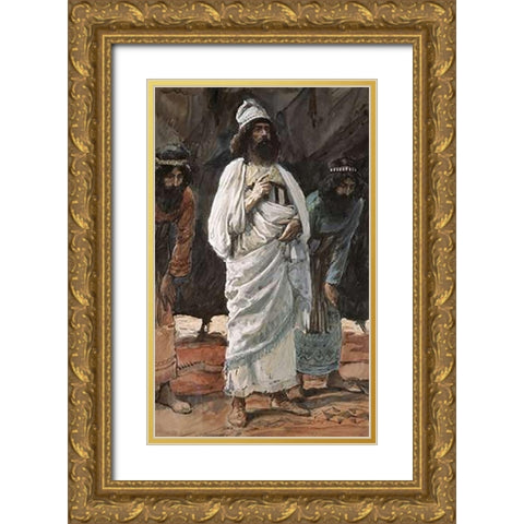 Chiefs of The Army Gold Ornate Wood Framed Art Print with Double Matting by Tissot, James