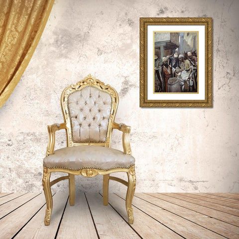 Cup Found Gold Ornate Wood Framed Art Print with Double Matting by Tissot, James