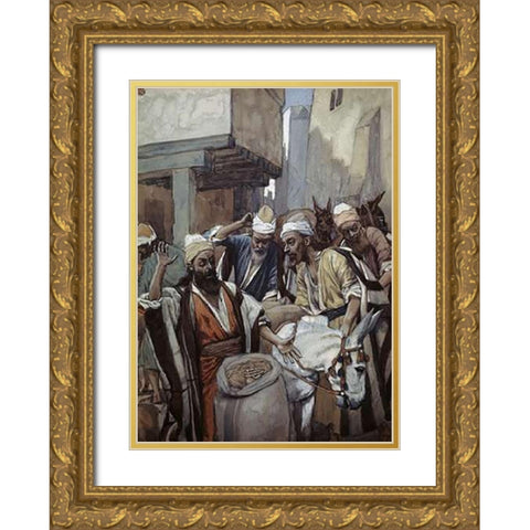 Cup Found Gold Ornate Wood Framed Art Print with Double Matting by Tissot, James
