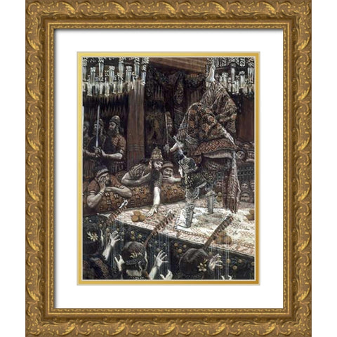 Daughter of Herodias Dancing Gold Ornate Wood Framed Art Print with Double Matting by Tissot, James
