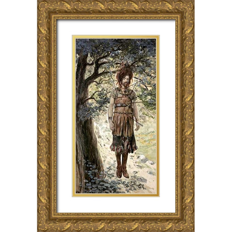 Death of Absalom Gold Ornate Wood Framed Art Print with Double Matting by Tissot, James