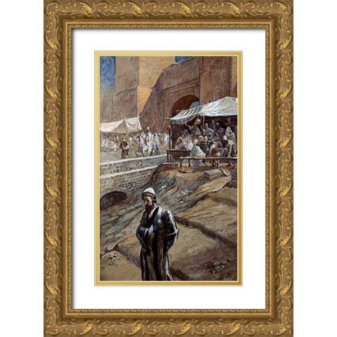 Hatred of The Just Gold Ornate Wood Framed Art Print with Double Matting by Tissot, James