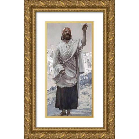 Hosea Gold Ornate Wood Framed Art Print with Double Matting by Tissot, James