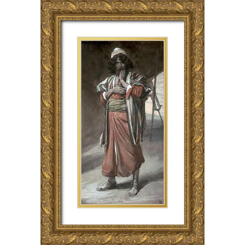 Jacob Gold Ornate Wood Framed Art Print with Double Matting by Tissot, James