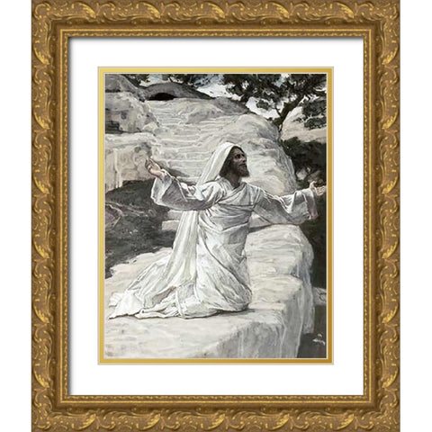James The Lesser Gold Ornate Wood Framed Art Print with Double Matting by Tissot, James