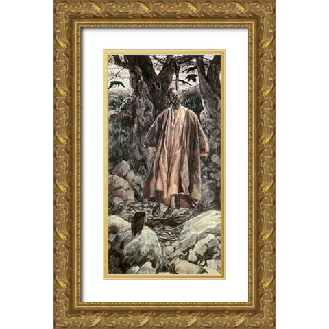 Judas Hangs Himself Gold Ornate Wood Framed Art Print with Double Matting by Tissot, James