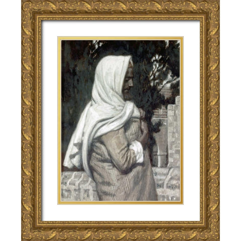 Lazarus Gold Ornate Wood Framed Art Print with Double Matting by Tissot, James Jacques
