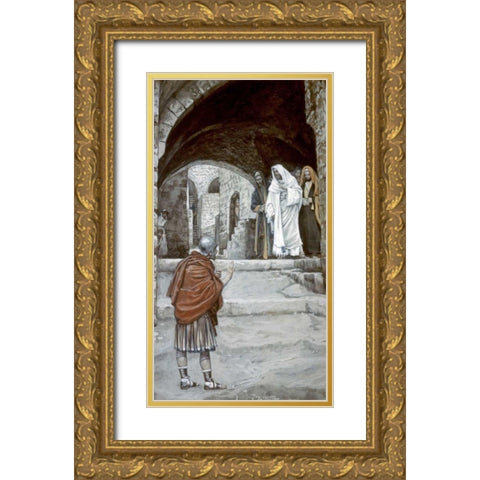 Lord, I Am Not Worthy Gold Ornate Wood Framed Art Print with Double Matting by Tissot, James Jacques