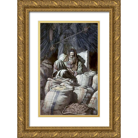 Man Who Laid Up Treasure Gold Ornate Wood Framed Art Print with Double Matting by Tissot, James