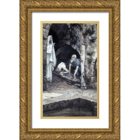 Man With An Infirmity of 38 Years Gold Ornate Wood Framed Art Print with Double Matting by Tissot, James Jacques