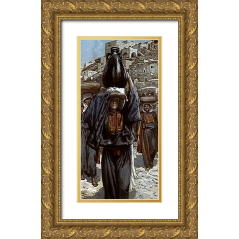 Martha Gold Ornate Wood Framed Art Print with Double Matting by Tissot, James