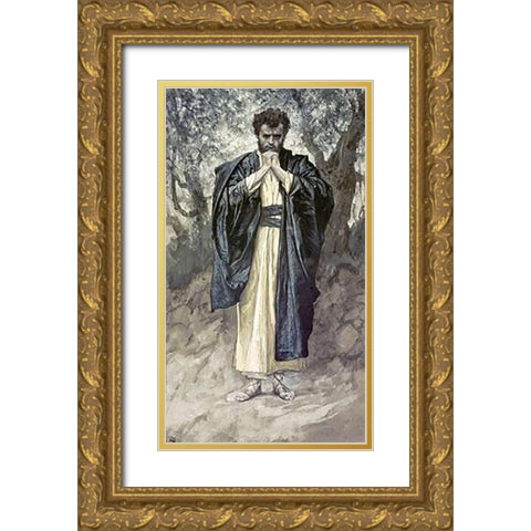 Matthew Gold Ornate Wood Framed Art Print with Double Matting by Tissot, James