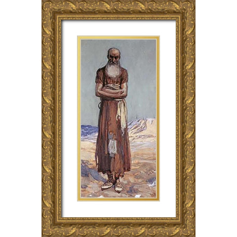 Nahum Gold Ornate Wood Framed Art Print with Double Matting by Tissot, James