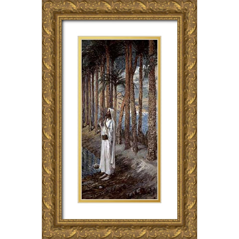 Palm Tree Gold Ornate Wood Framed Art Print with Double Matting by Tissot, James