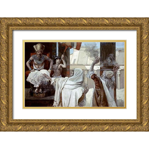 Plague of Boils and Blains Gold Ornate Wood Framed Art Print with Double Matting by Tissot, James