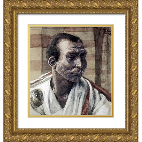 Portrait of Pontius Pilate Gold Ornate Wood Framed Art Print with Double Matting by Tissot, James