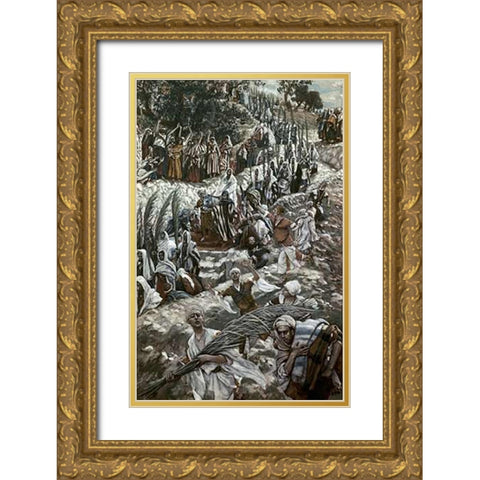 Procession On The Mount of Olives Gold Ornate Wood Framed Art Print with Double Matting by Tissot, James