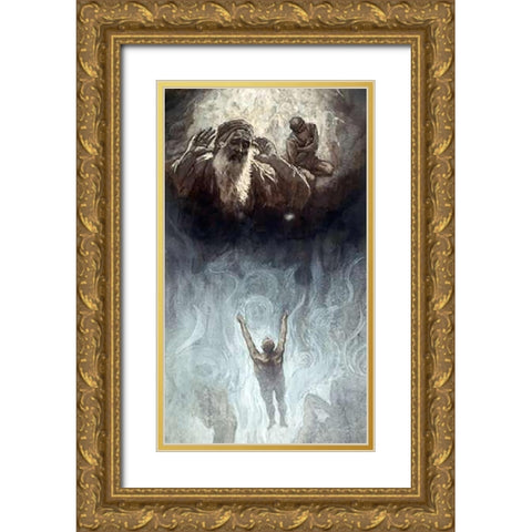 Rich Man In Hell Gold Ornate Wood Framed Art Print with Double Matting by Tissot, James