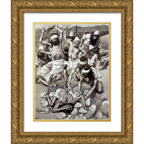 Sabbath Breaker Stoned Gold Ornate Wood Framed Art Print with Double Matting by Tissot, James