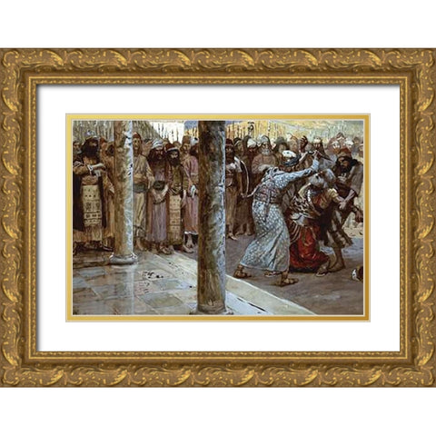 Samuel Slays Aga Gold Ornate Wood Framed Art Print with Double Matting by Tissot, James