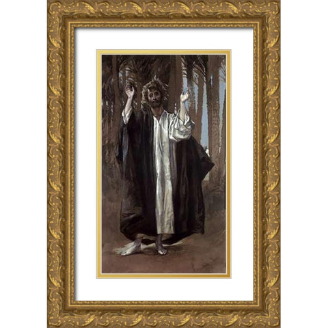 Simon Gold Ornate Wood Framed Art Print with Double Matting by Tissot, James