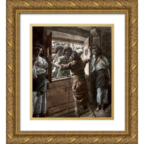 Sodomites Gold Ornate Wood Framed Art Print with Double Matting by Tissot, James