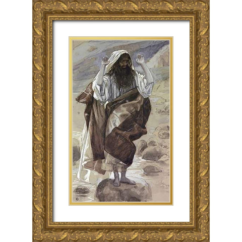 Thaddaus Or Jude Gold Ornate Wood Framed Art Print with Double Matting by Tissot, James