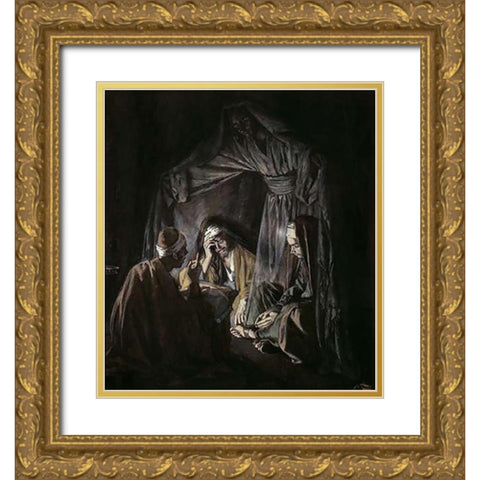 Union In Prayer Gold Ornate Wood Framed Art Print with Double Matting by Tissot, James