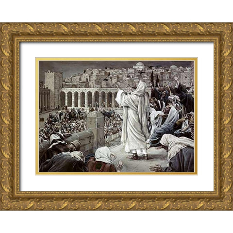 Voice From Heaven Gold Ornate Wood Framed Art Print with Double Matting by Tissot, James