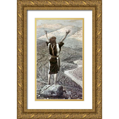 Voice In The Desert Gold Ornate Wood Framed Art Print with Double Matting by Tissot, James