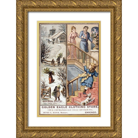 Golden Eagle Clothing Store Gold Ornate Wood Framed Art Print with Double Matting by Unknown