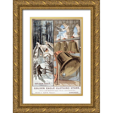 Golden Eagle Clothing Store Gold Ornate Wood Framed Art Print with Double Matting by Unknown
