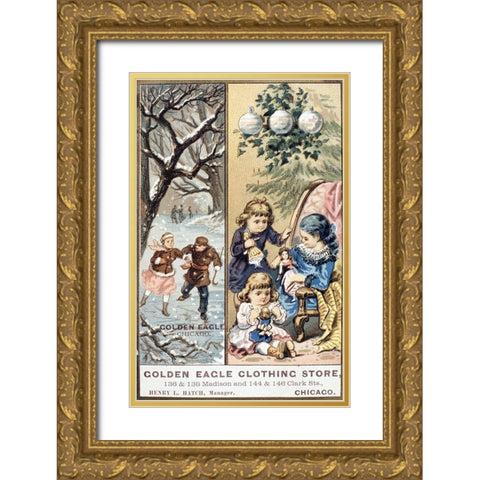 Golden Eagle Clothing Store Gold Ornate Wood Framed Art Print with Double Matting by Unknown