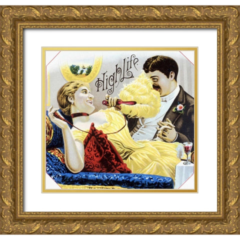 High Life Gold Ornate Wood Framed Art Print with Double Matting by Unknown