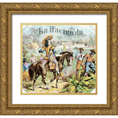 La Hacienda Gold Ornate Wood Framed Art Print with Double Matting by Unknown