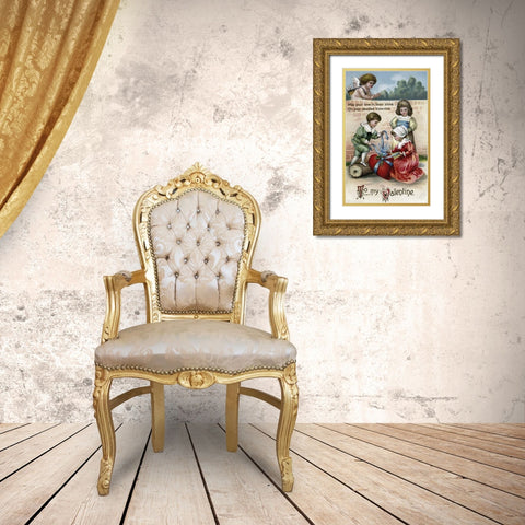 May Your Love In Favor Shine On Your Devoted Valentine Gold Ornate Wood Framed Art Print with Double Matting by Unknown
