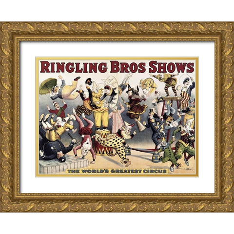 Ringling Bros. Shows Gold Ornate Wood Framed Art Print with Double Matting by Unknown