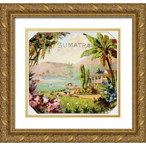 Sumatra Gold Ornate Wood Framed Art Print with Double Matting by Unknown