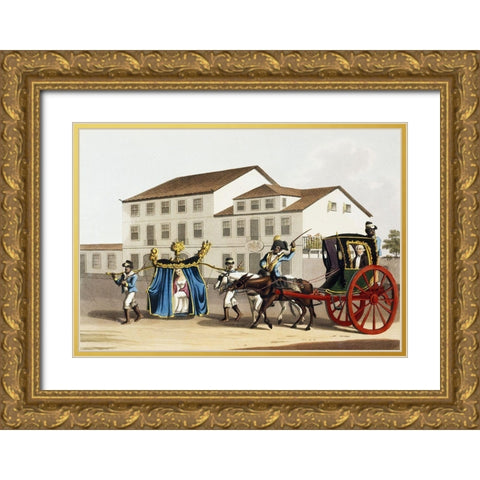 The Chege and Cadeira Gold Ornate Wood Framed Art Print with Double Matting by Unknown