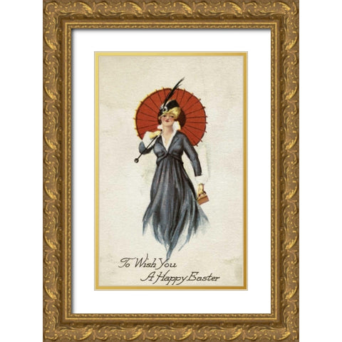To Wish You a Happy Easter Gold Ornate Wood Framed Art Print with Double Matting by Unknown